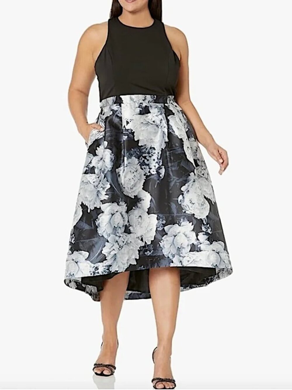 CITY CHIC Victoria Fit Flare Sleeveless Floral Midi Dress